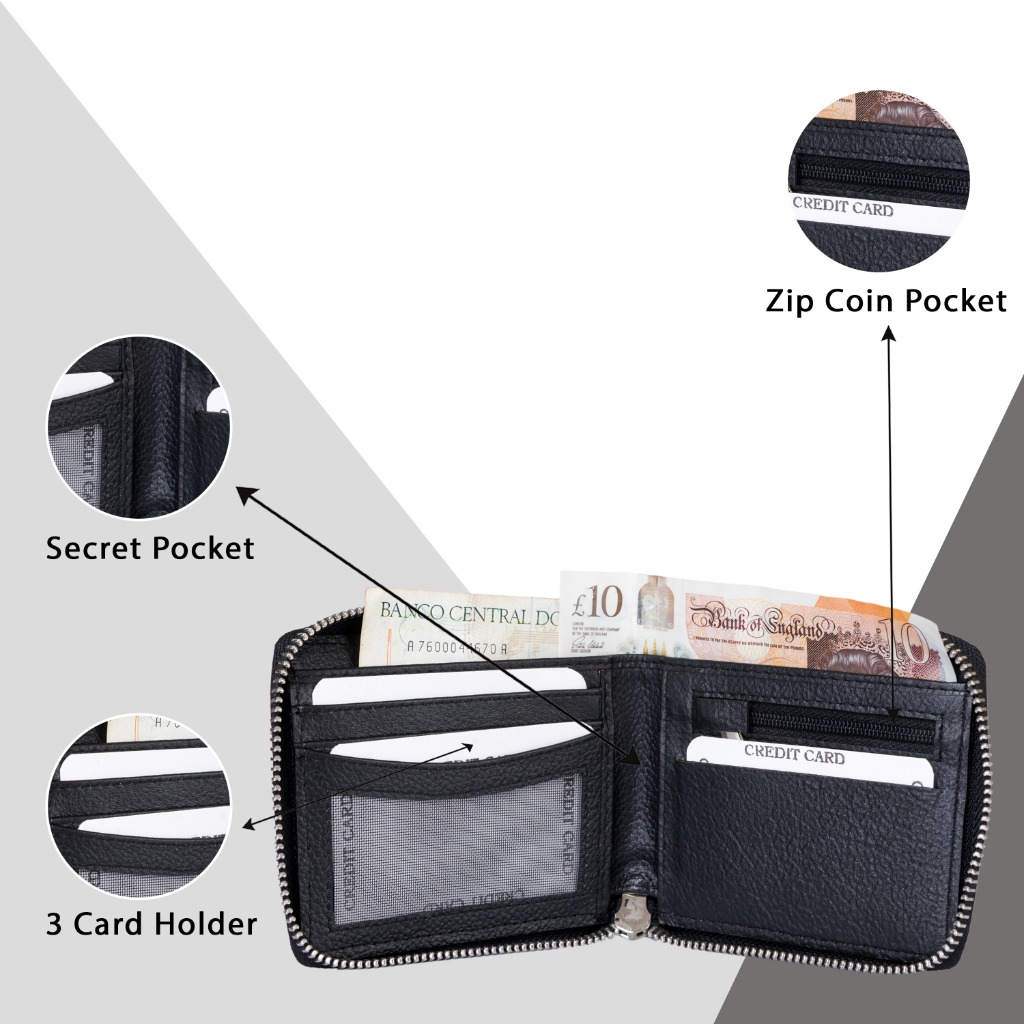 Compact Zip-Around Card Wallet view 4