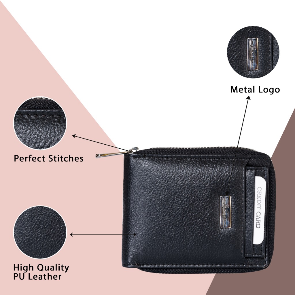 Compact Zip-Around Card Wallet